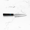 Sakai Kikumori "Choyo" Ginsan Petty 150mm - Ebony Turqiouse