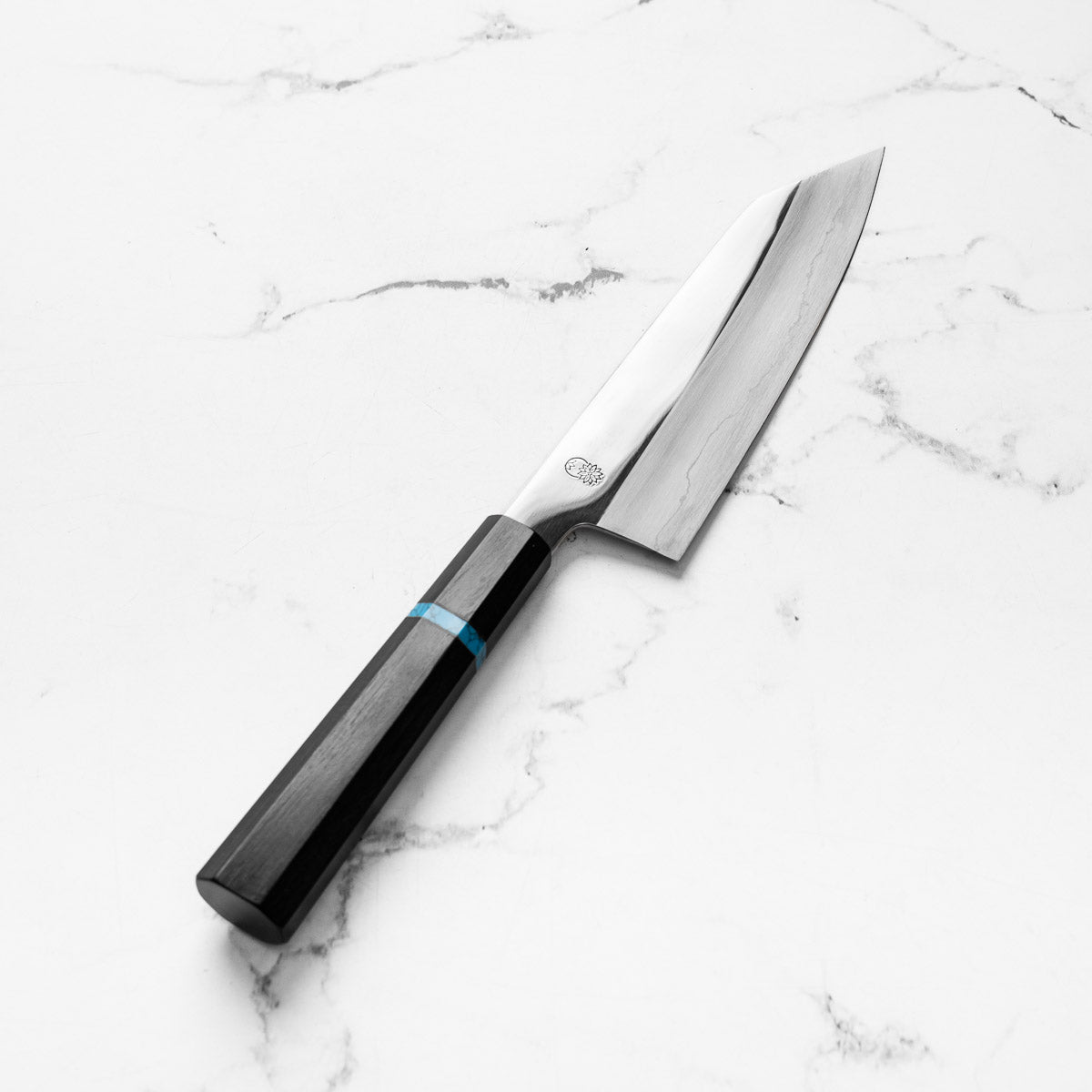 Sakai Kikumori "Choyo" Ginsan Bunka 180mm - Ebony Turquoise