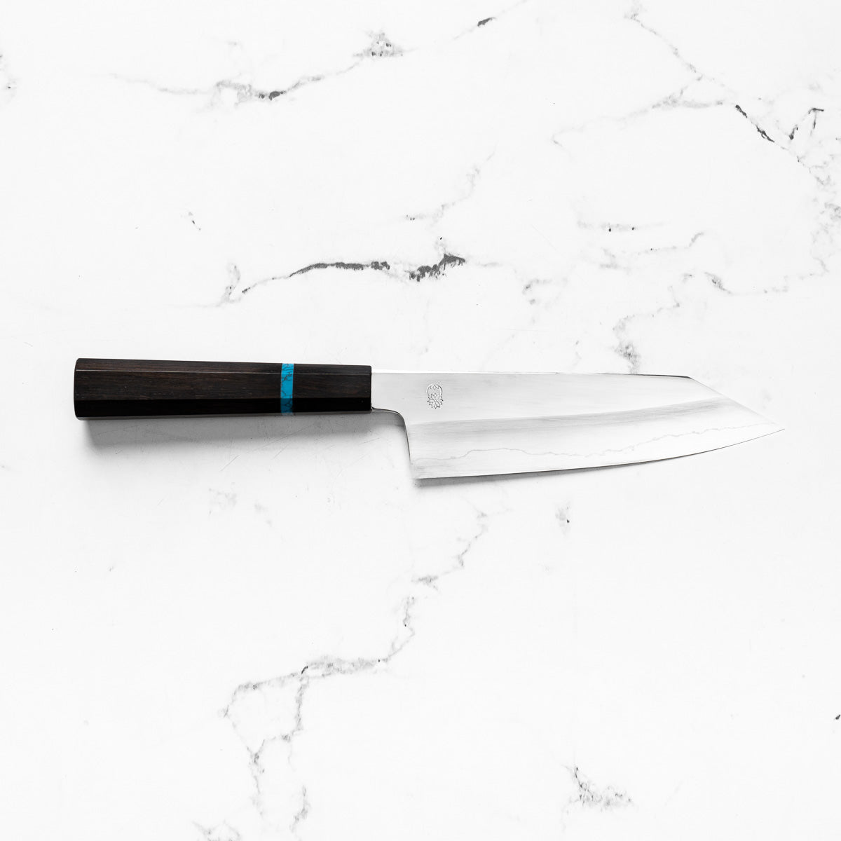 Sakai Kikumori "Choyo" Ginsan Bunka 180mm - Ebony Turquoise
