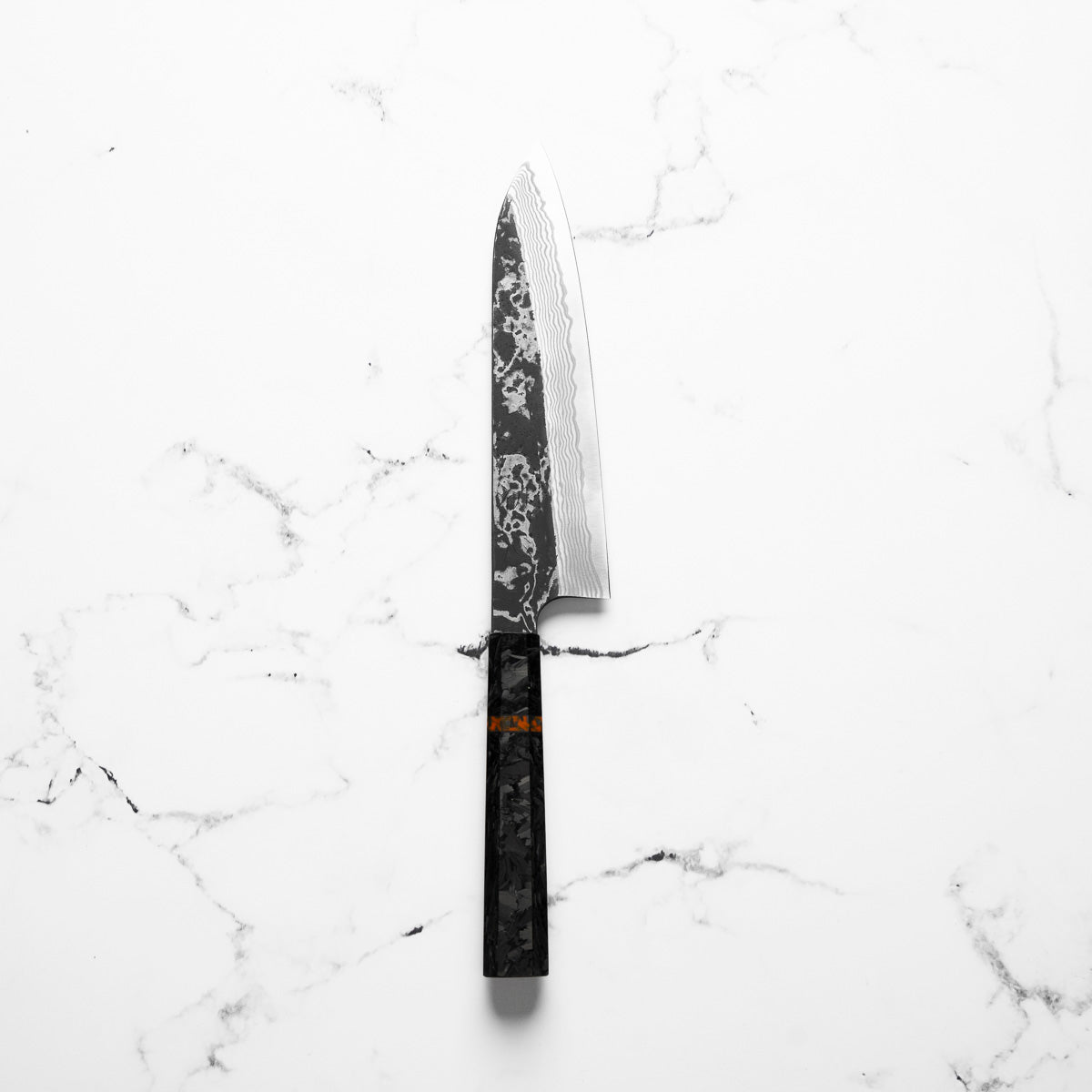Hatsukokoro SLD Kurouchi Damascus Gyuto 210mm - Carbon Fibre
