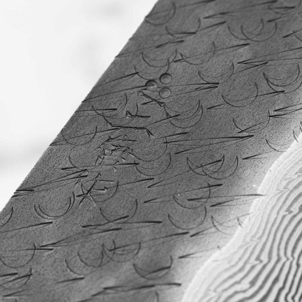 Nigara Hamono SGSTRIX Kurouchi Tsuchime Damascus Nakiri 180mm - Mono Ebony