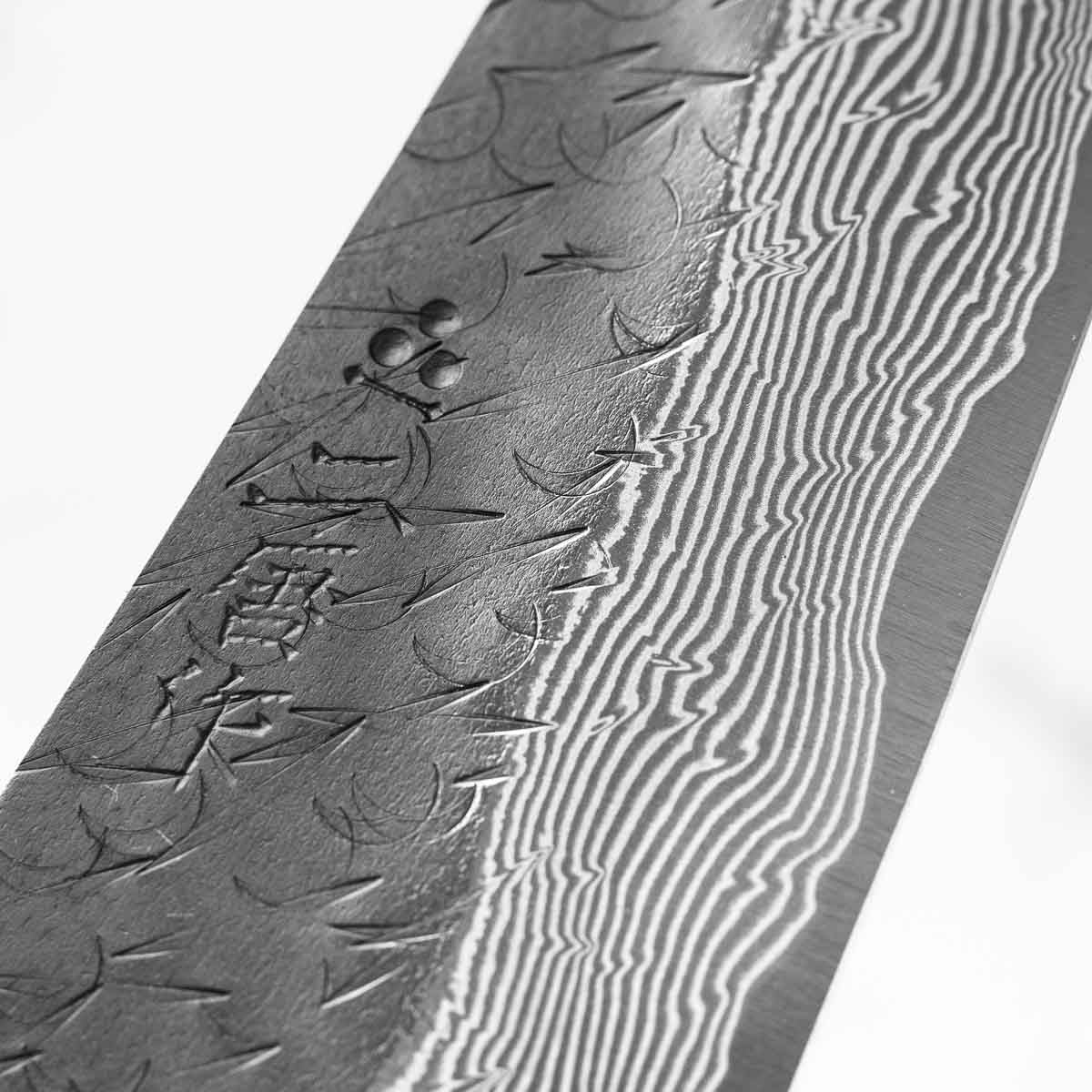 Nigara Hamono SGSTRIX Kurouchi Tsuchime Damascus Petty 120mm - Mono Ebony