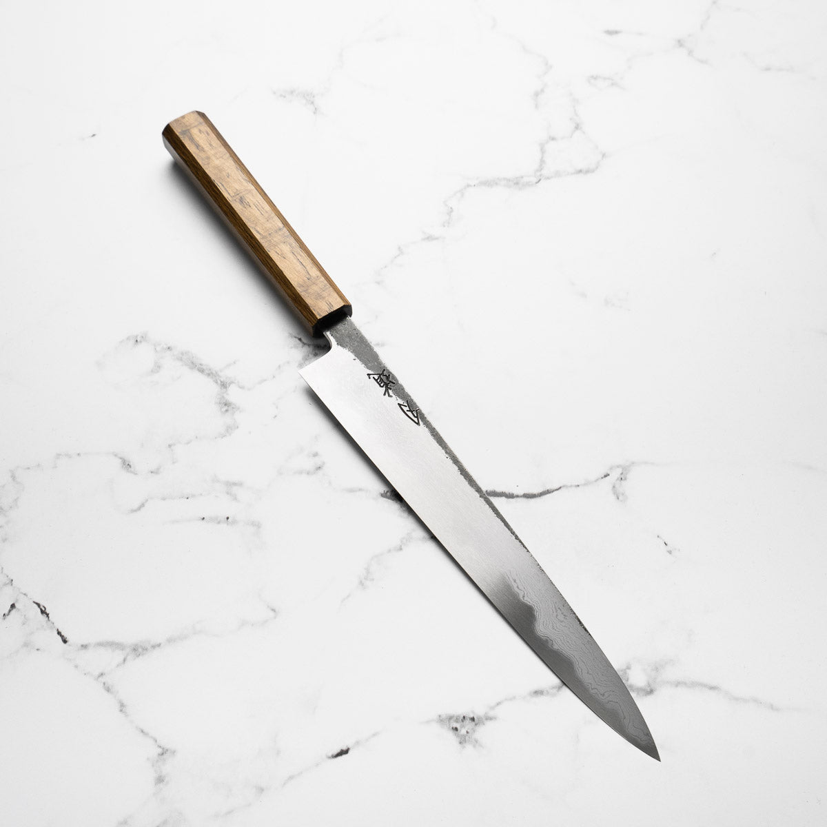 HADO Blue 1 Damascus Sujihiki 240mm - Oak – Chefs Edge - Handmade