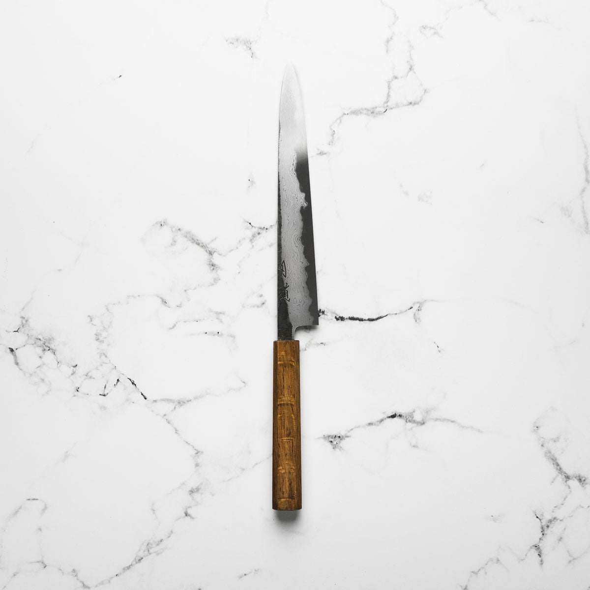 HADO Blue 1 Damascus Sujihiki 240mm - Oak – Chefs Edge - Handmade