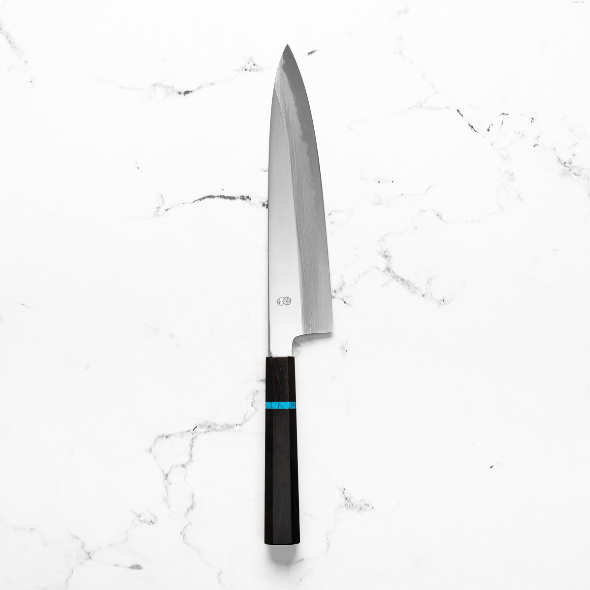 Sakai Kikumori "Choyo" Blue 1 Gyuto 240mm - Ebony Turquoise