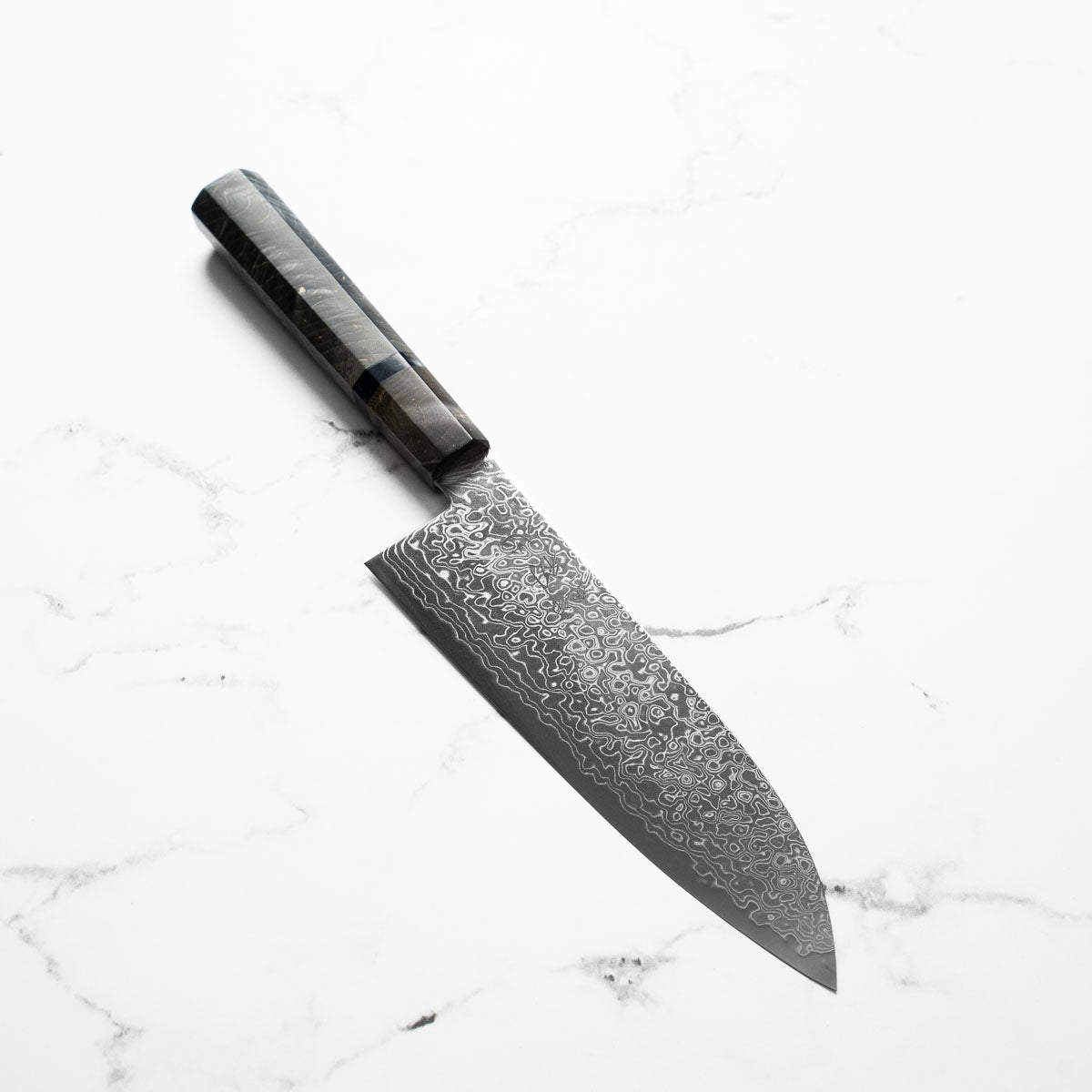 Hatsukokoro Ryuhyo SG2 Damascus Santoku 180mm - Dark Maple – Chefs