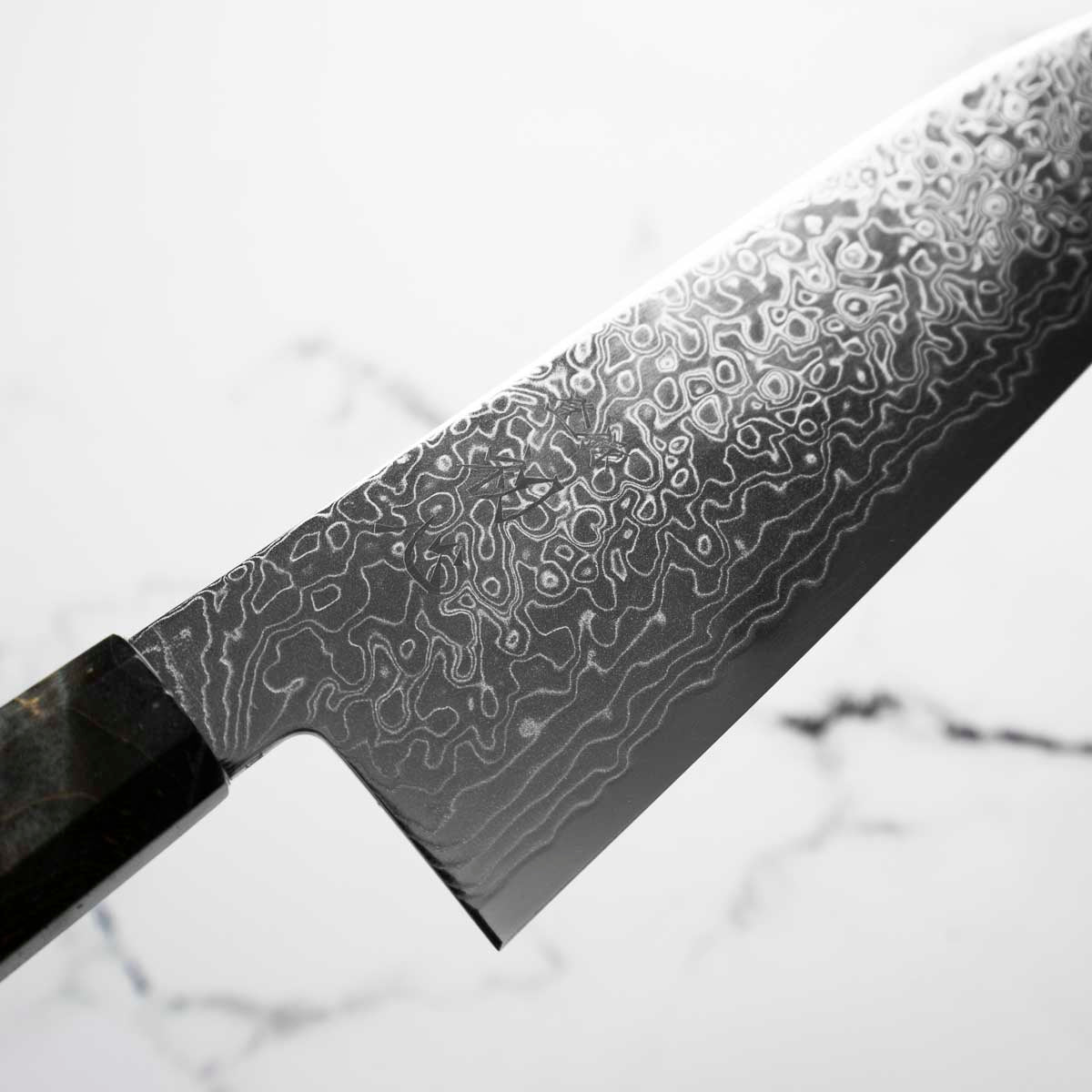 Hatsukokoro Ryuhyo SG2 Damascus Santoku 180mm - Dark Maple – Chefs