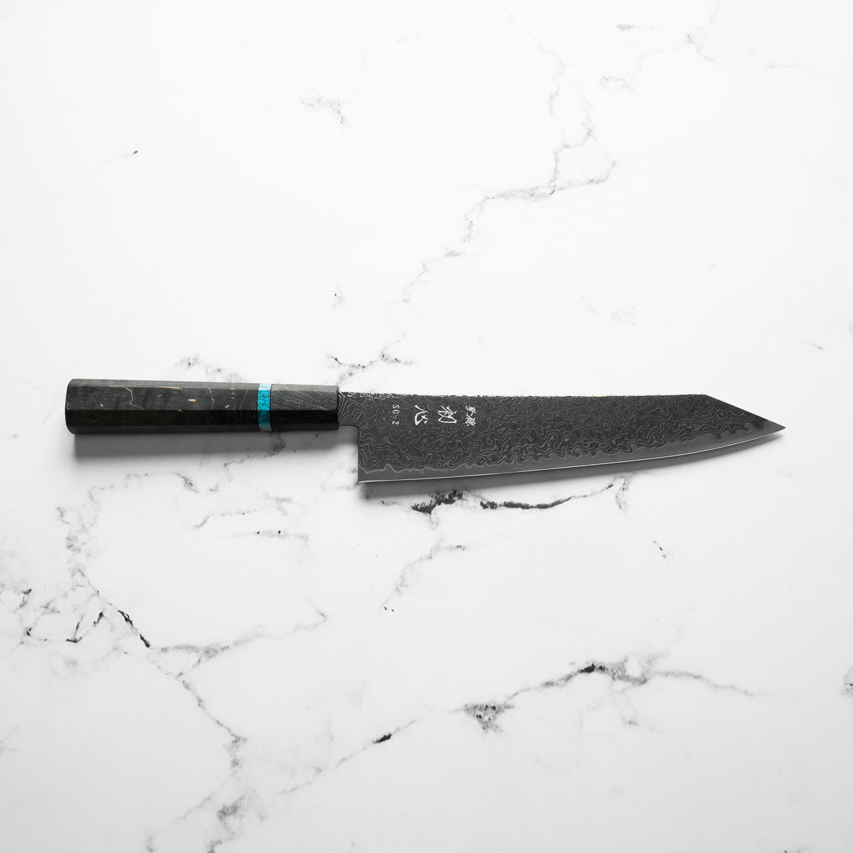 Hatsukokoro Ryuhyo Kurozome SG2 Damascus Kiritsuke Gyuto 210mm