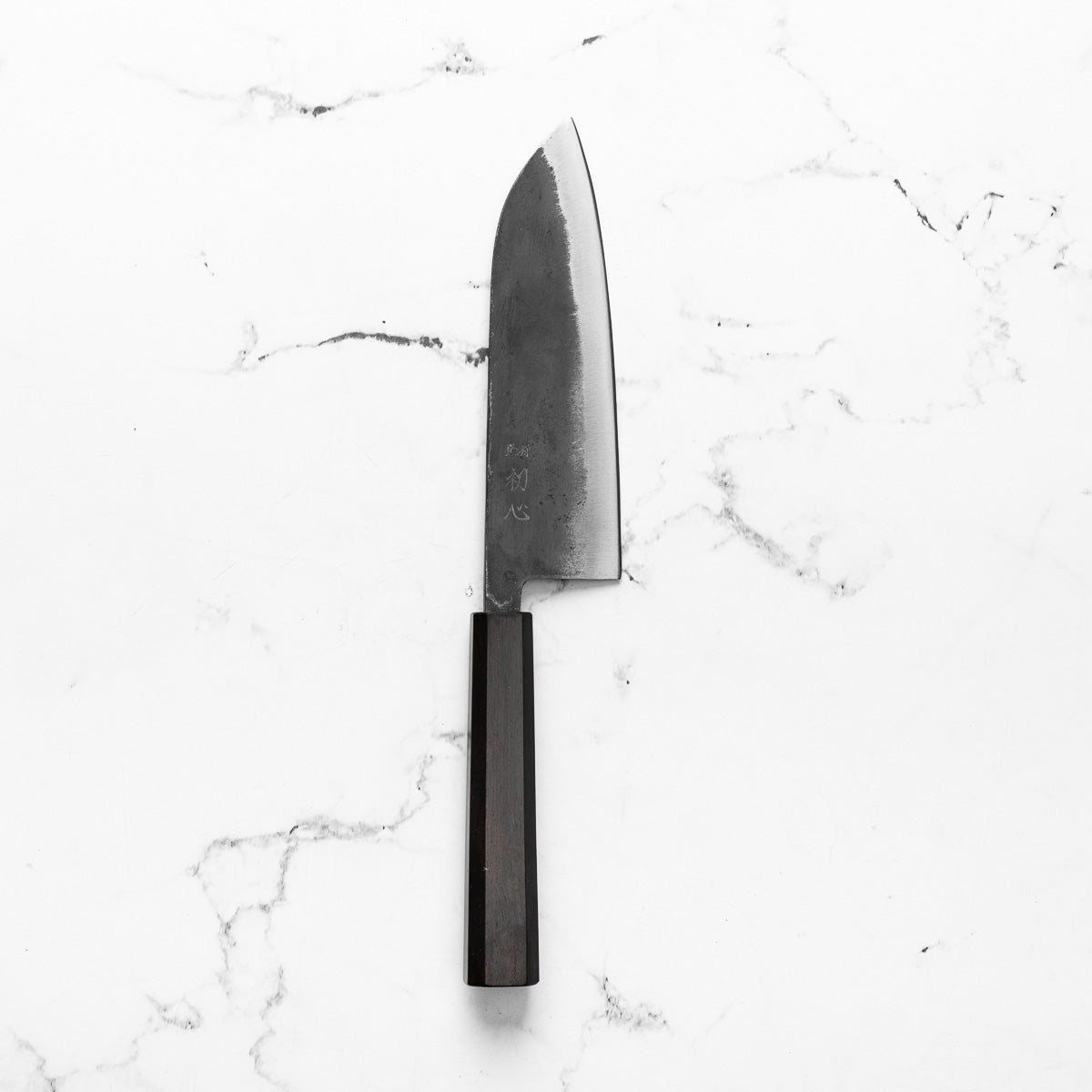 Hatsukokoro Kurogane Blue 2 Santoku 165mm - Mono Ebony