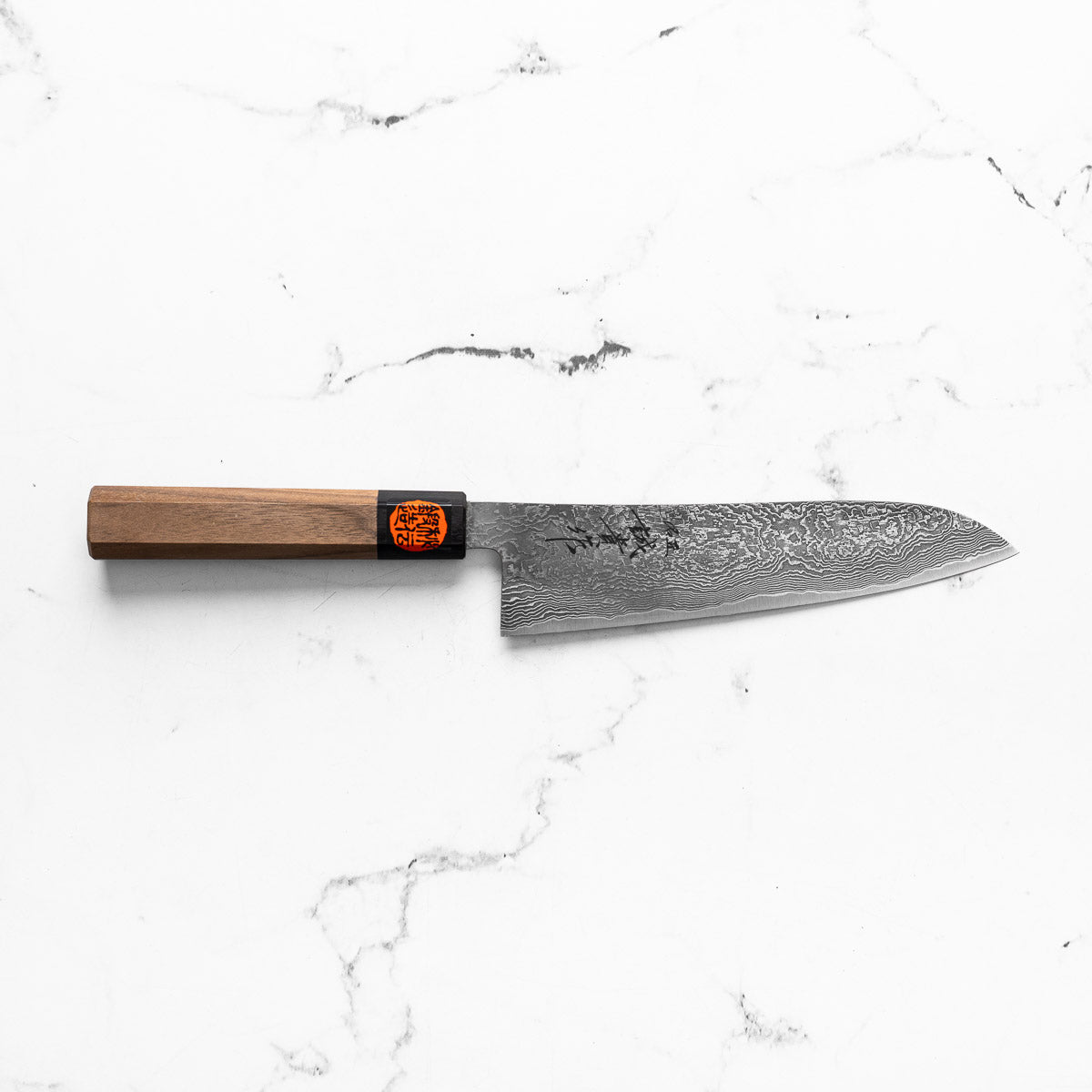 Shigeki Tanaka R2/SG2 Black Damascus Gyuto 180mm - handle detail