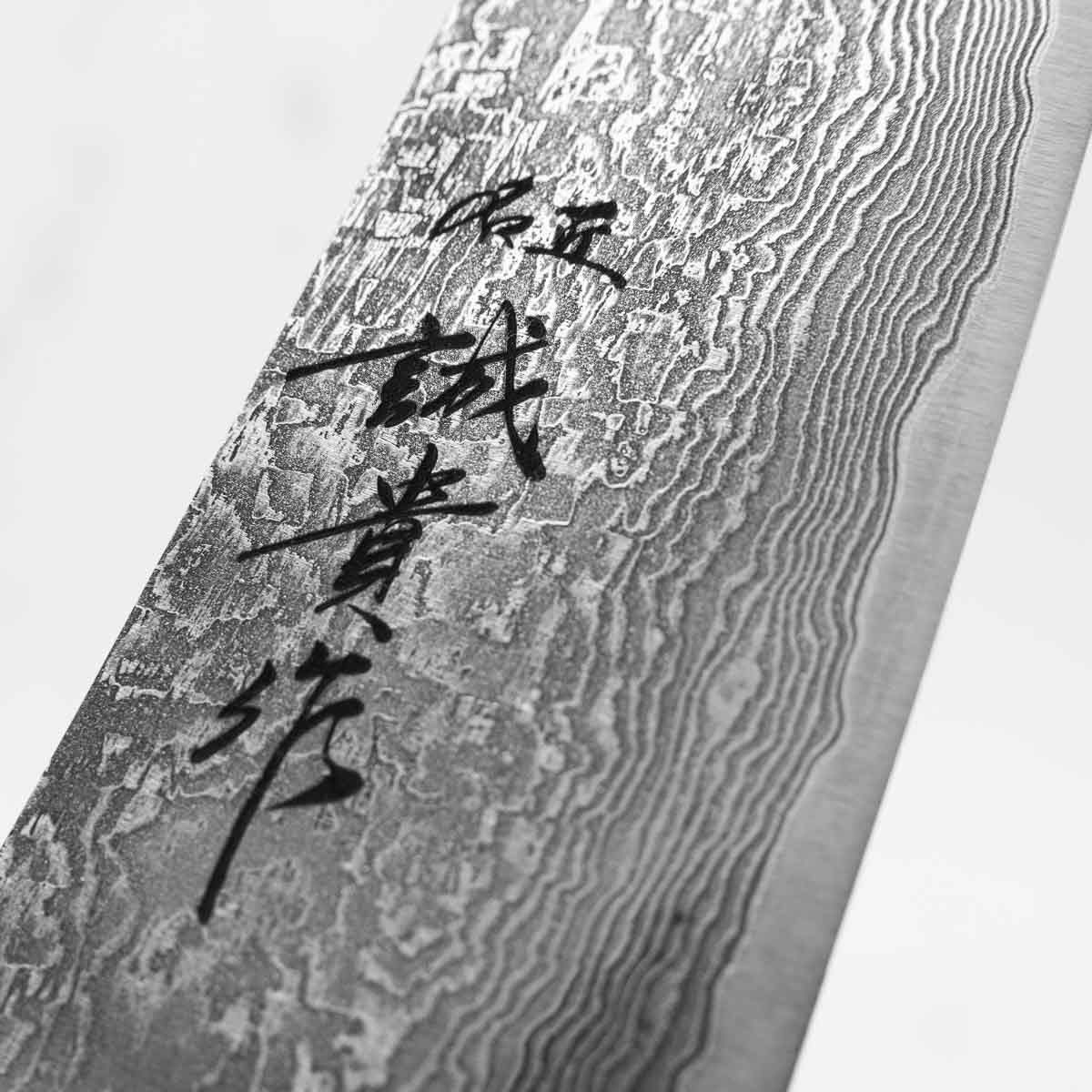 Shigeki Tanaka R2/SG2 Black Damascus Gyuto 180mm - view 6