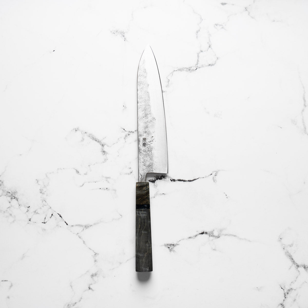 Teruyasu Fujiwara White 2 Nashiji Gyuto 210mm - Dark Maple - blade detail