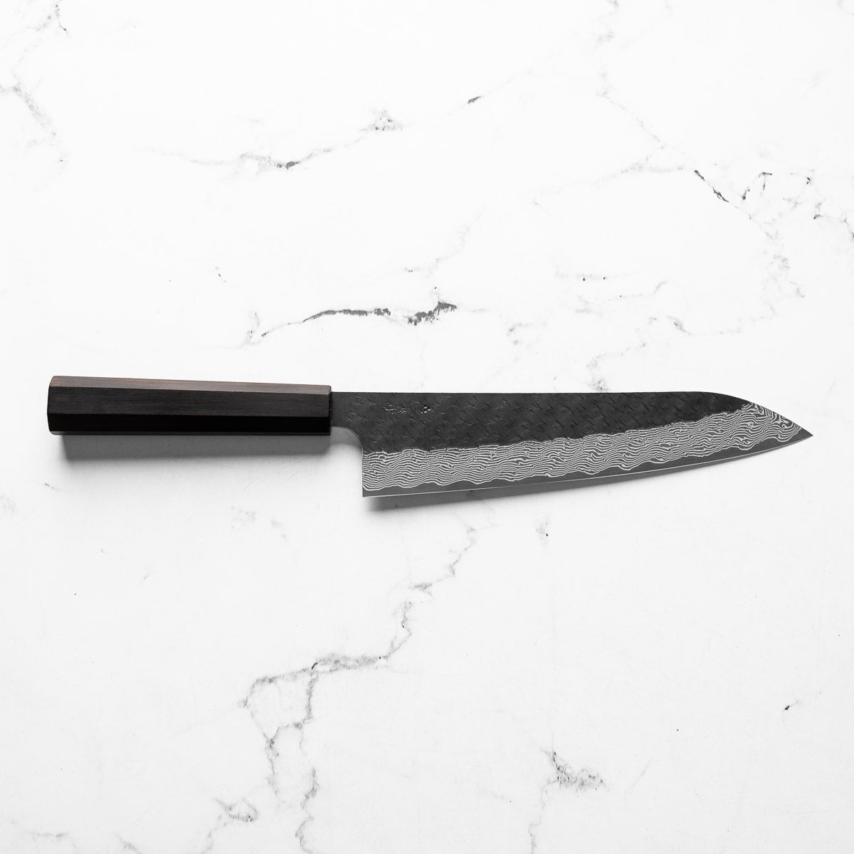 Nigara Hamono SGSTRIX Kurouchi Damascus Gyuto 240mm - Mono Ebony