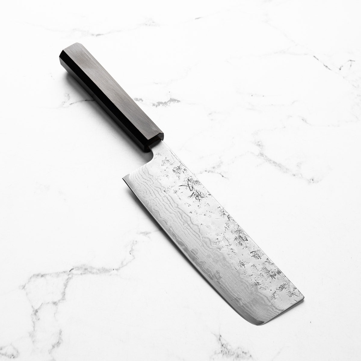 Tsunehisa Swedish Stainless Washiji Damascus Nakiri - Mono Ebony