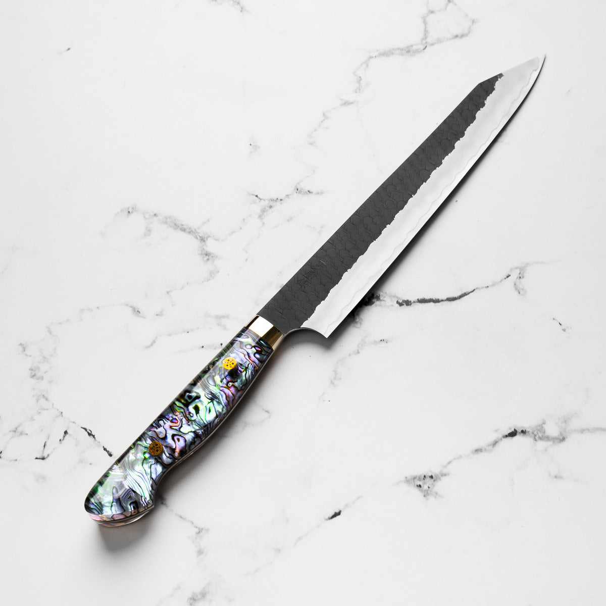 Nigara Hamono SG2 Kurouchi Tsuchime Kiritsuke Sujihiki 255mm - Abalone