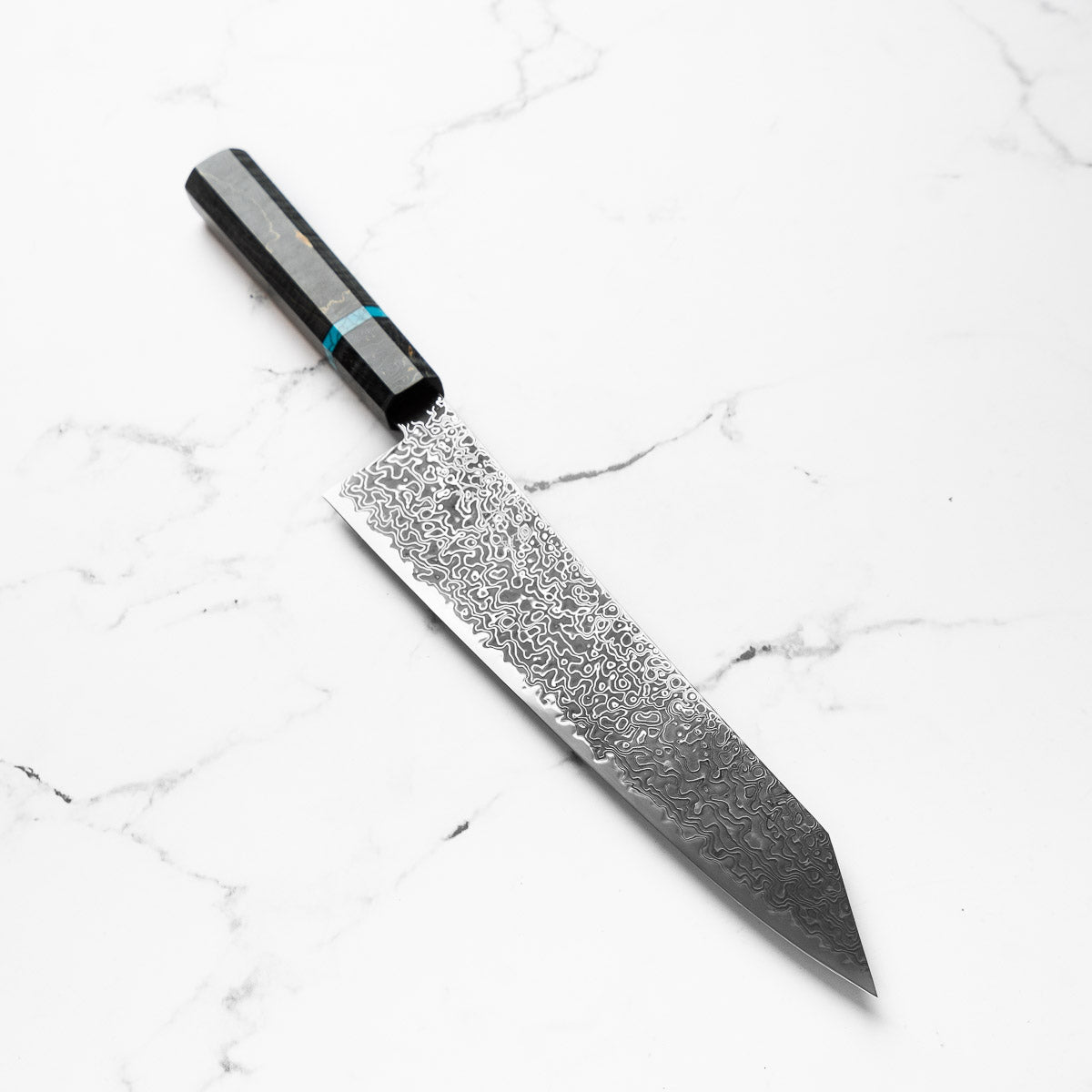 Hatsukokoro Ryuhyo Kurozome SG2 Damascus Kiritsuke Gyuto 240mm - Maple Turquoise