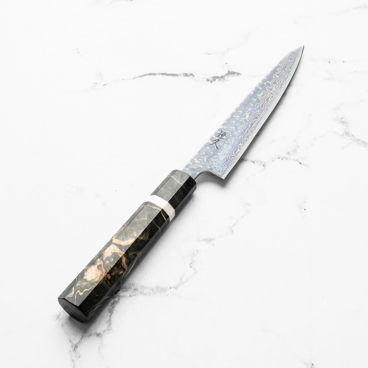 Tsunehisa Ginsan Geppaku Petty 135mm - Dyed Maple w/White Stripe