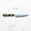 Tsunehisa Ginsan Geppaku Petty 135mm - Dyed Maple w/White Stripe