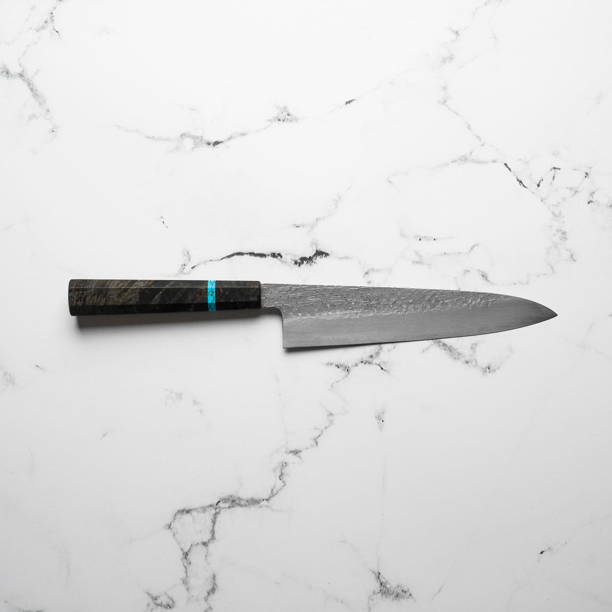 ◆naosandesu◆ Satoshi Nakagawa Ginsan Tsuchime Gyuto 210mm - Turquoise