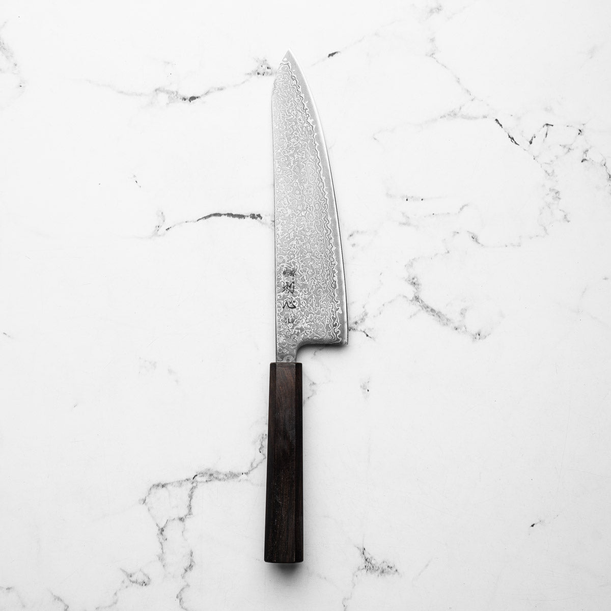 Hatsukokoro Hikari SLD Damascus Kurozome Gyuto 210mm - Ebony