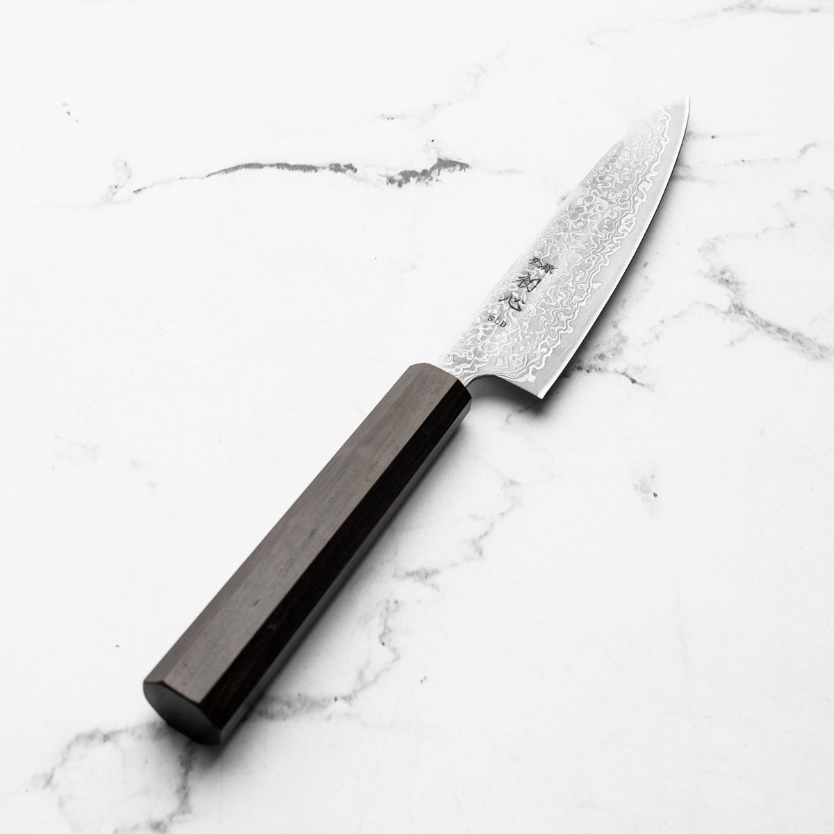 Hatsukokoro Hikari SLD Damascus Kurozome Petty 130mm - Ebony