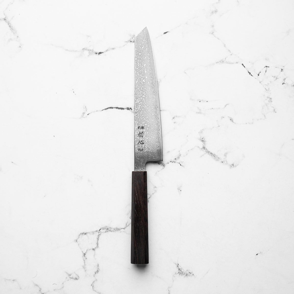 Hatsukokoro Hikari SLD Damascus Kurozome Kiritsuke 205mm - Bubinga