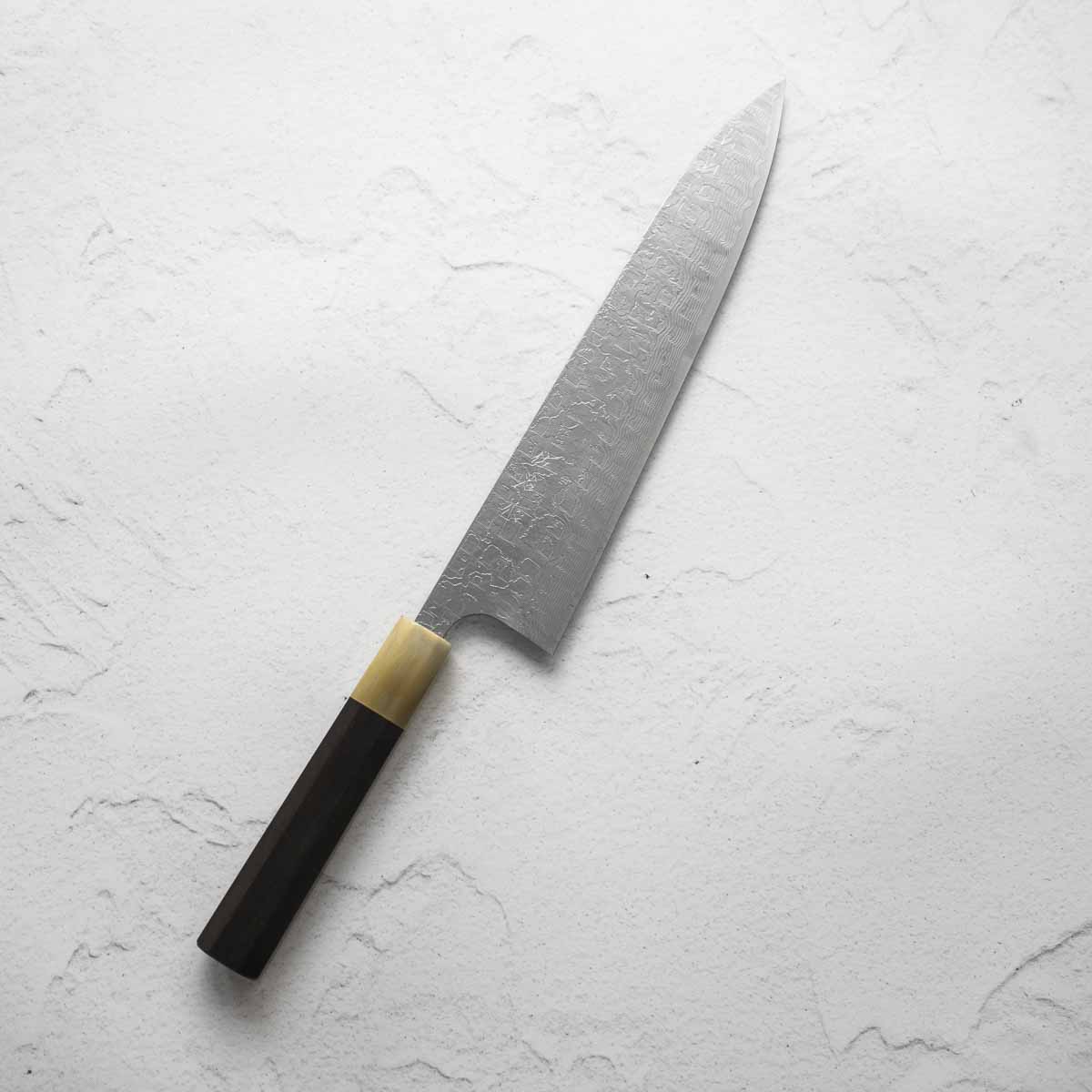 Takeshi Saji R2/SG2 Diamond Damascus Gyuto 240mm - African Blackwood