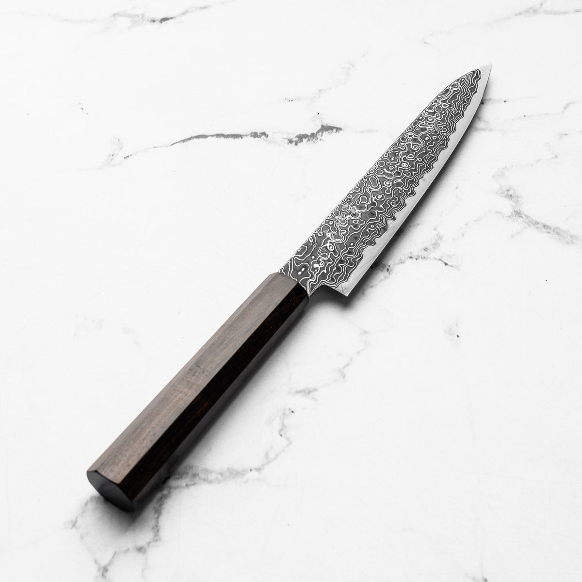 Hatsukokoro Ryuhyo Kurozome SG2 Damascus Petty 150mm - Ebony