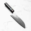 Tsunehisa SRS13 Damascus Santoku - Ebony Blue Ring