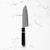 Tsunehisa SRS13 Damascus Santoku - Ebony Blue Ring