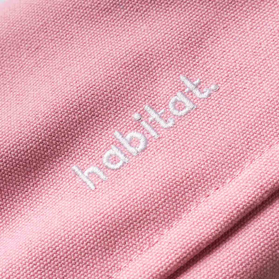 Habitat Canvas Knife Roll - 6 Slot - Pastel Pink With Enamel Pins