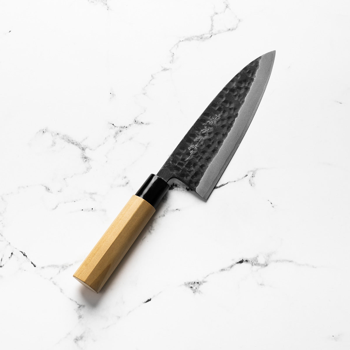 Tojiro Shirogami Tsuchime Deba 180mm - angled view