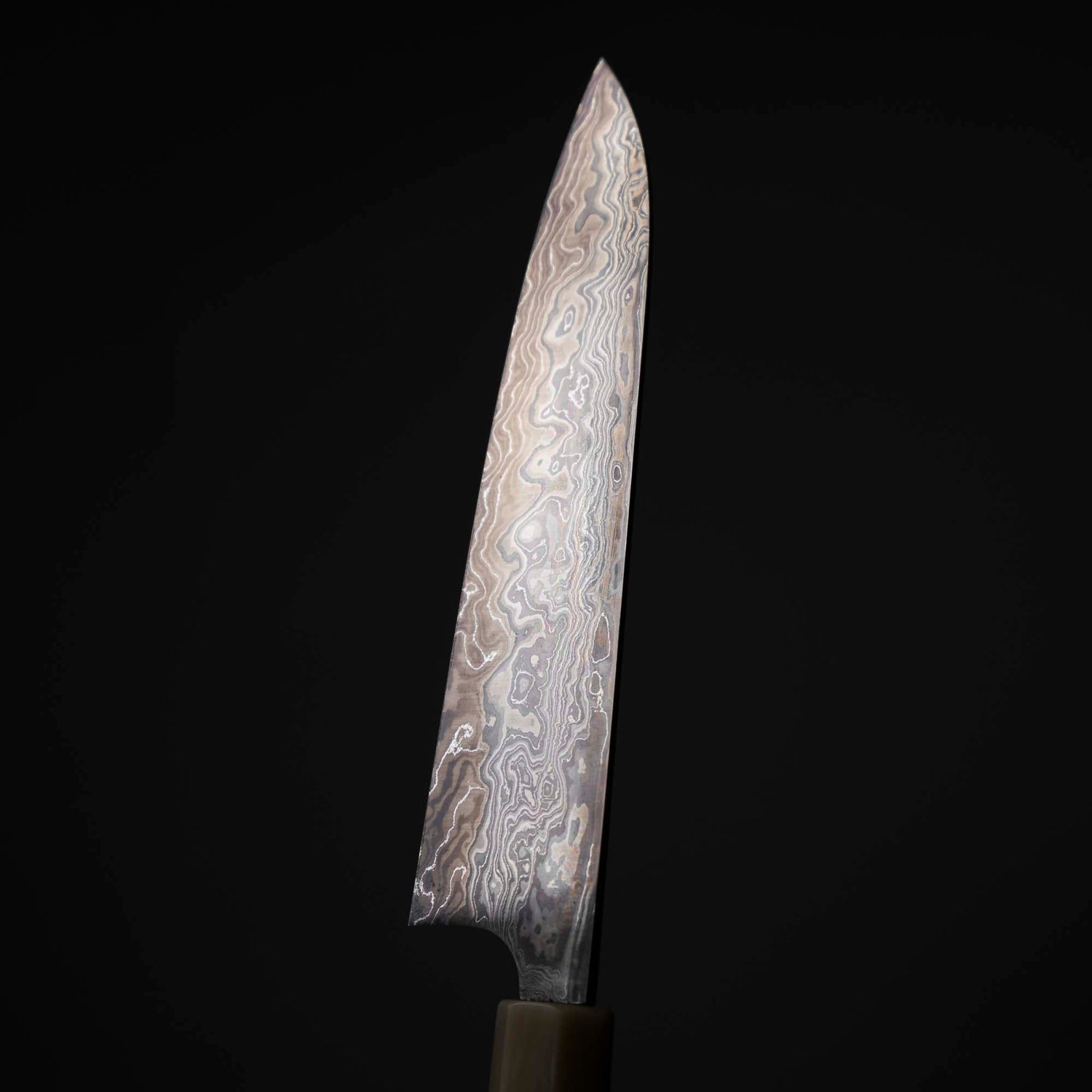 Nigara Hamono "Kagetora" Blue 2 + White 2 Damascus Gyuto 240mm - Ebony & Blonde