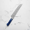 Takeshi Saji R2/SG2 Damascus Sakimaru Sujihiki 240mm Blue Acrylic