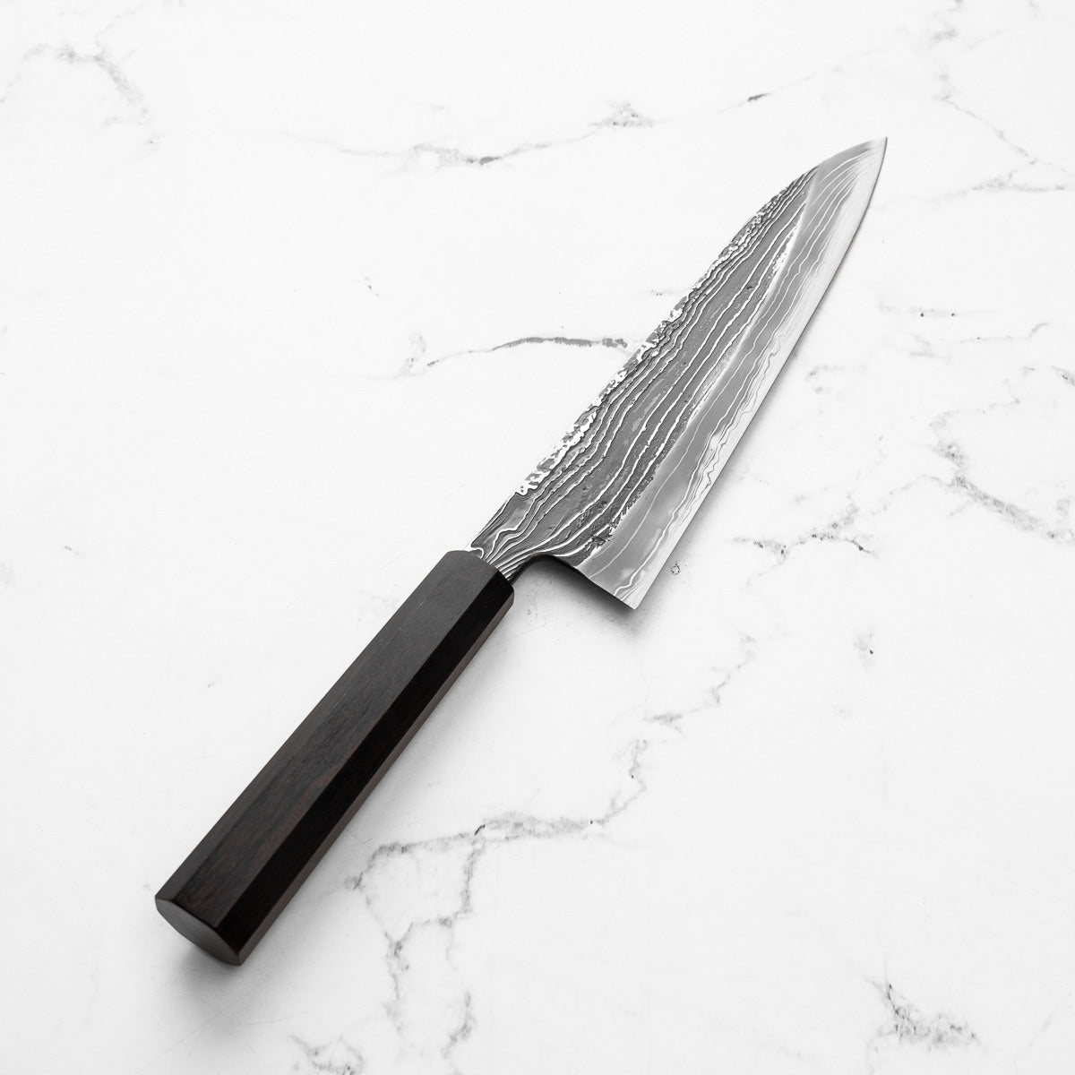 Masuda Blue 1 Damascus Kurouchi Gyuto 225mm - Ebony