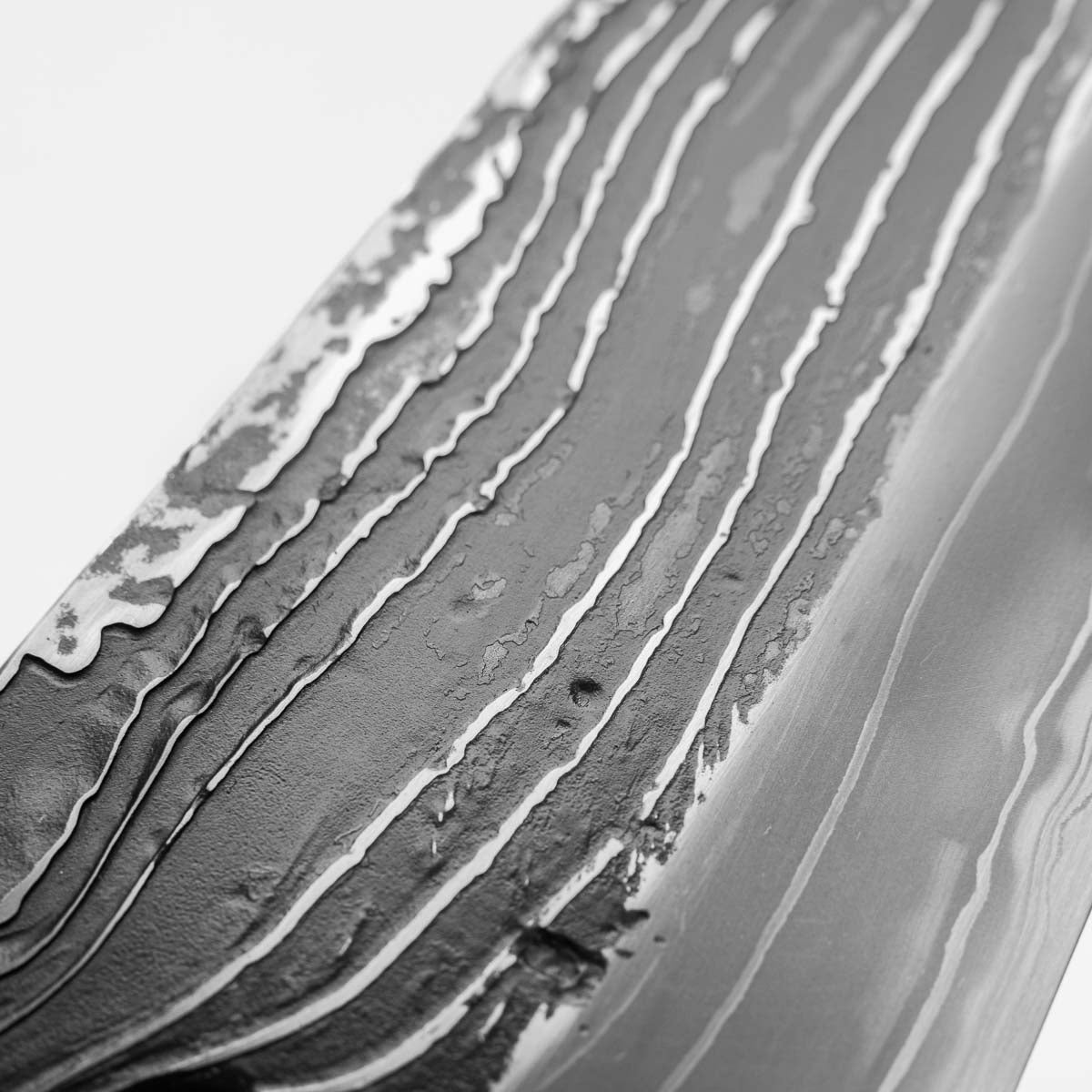 Masuda Blue 1 Damascus Kurouchi Gyuto 225mm - Ebony