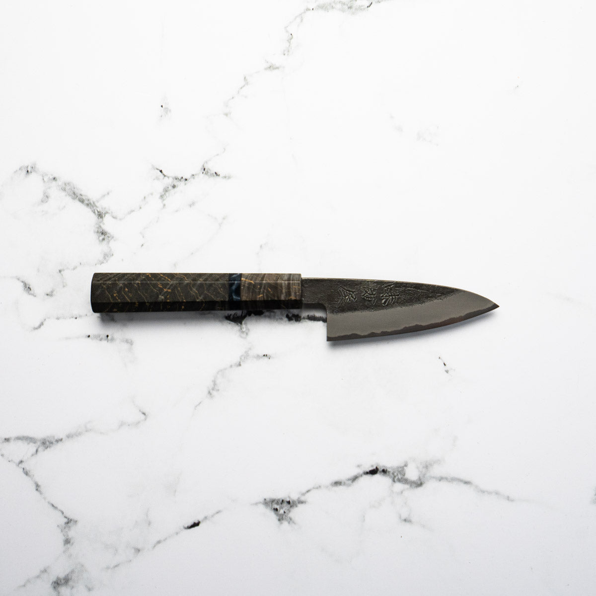 Mutsumi Hinoura Ajikataya White 2 SS Clad Paring 90mm - Dark Maple