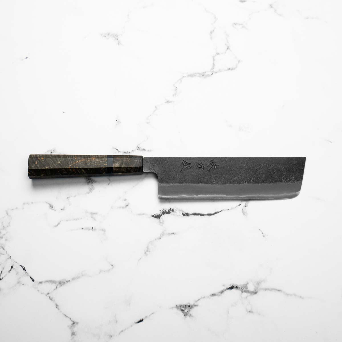 Mutsumi Hinoura Ajikataya White 2 SS Clad Nakiri 165mm - Dark Maple