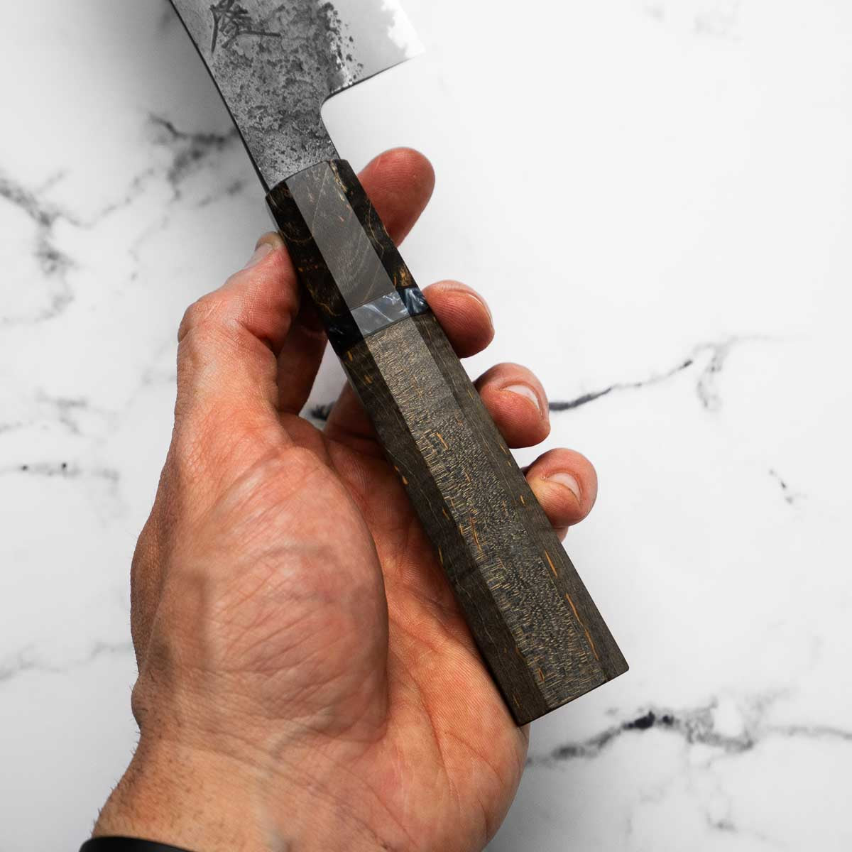 Mutsumi Hinoura Ajikataya White 2 SS Clad Hakata 180mm - Dark Maple