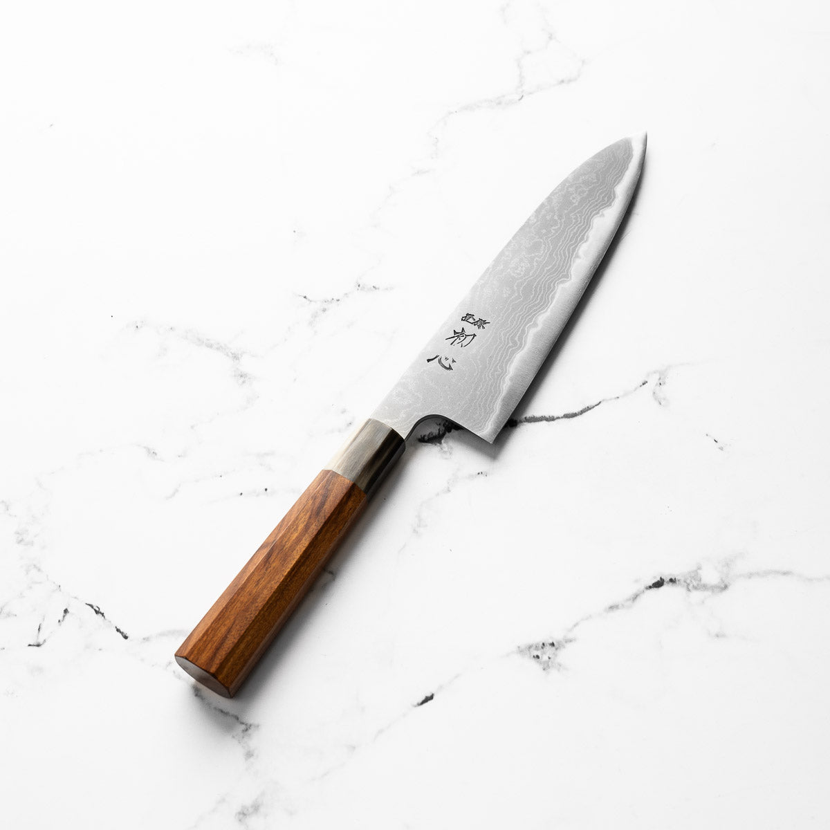 Hatsukokoro Blue 1 Damascus Santoku 180mm