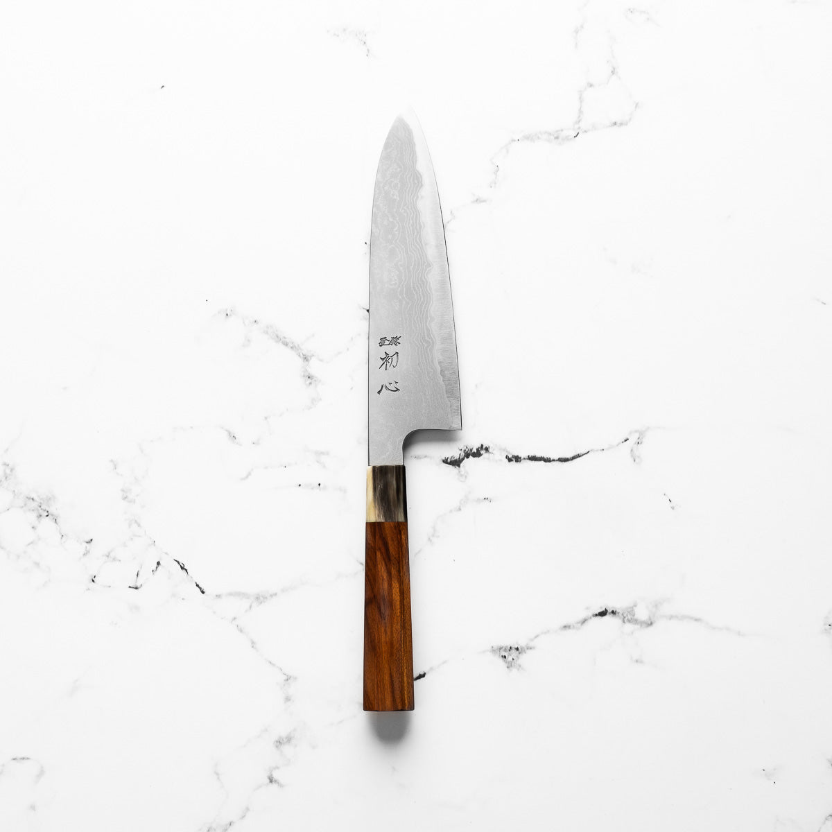 Hatsukokoro Blue 1 Damascus Santoku 180mm