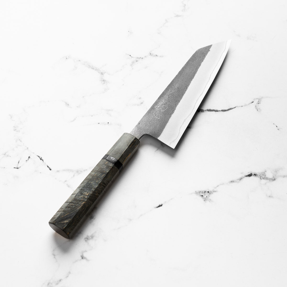 Yoshikane (Hatsukokoro) White 2 Nashiji Bunka 165mm - Dark Maple - angled view