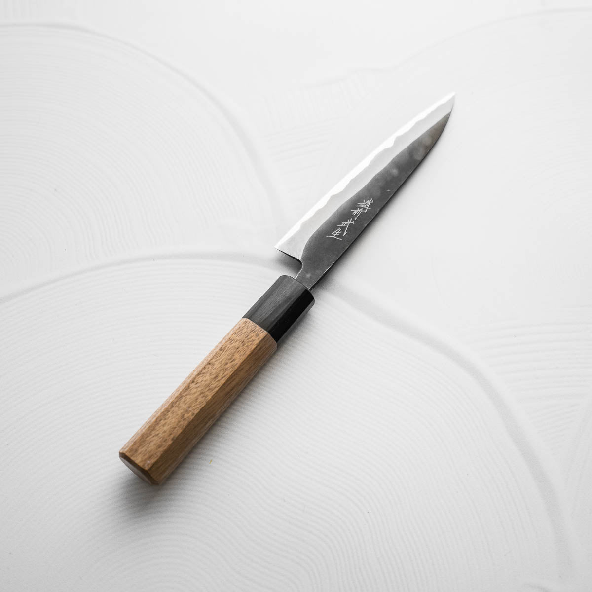 Shiro Kamo Blue Super SS Clad Kurouchi Petty 135mm