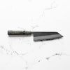 Yoshikane (Hatsukokoro) White 2 Nashiji Bunka 165mm - Dark Maple - handle detail