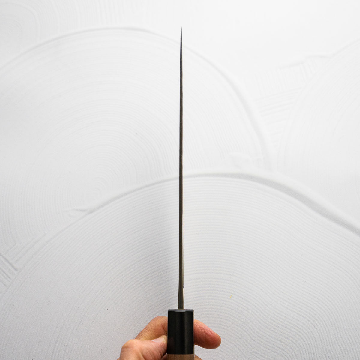 Shiro Kamo Blue Super SS Clad Kurouchi Gyuto 240mm