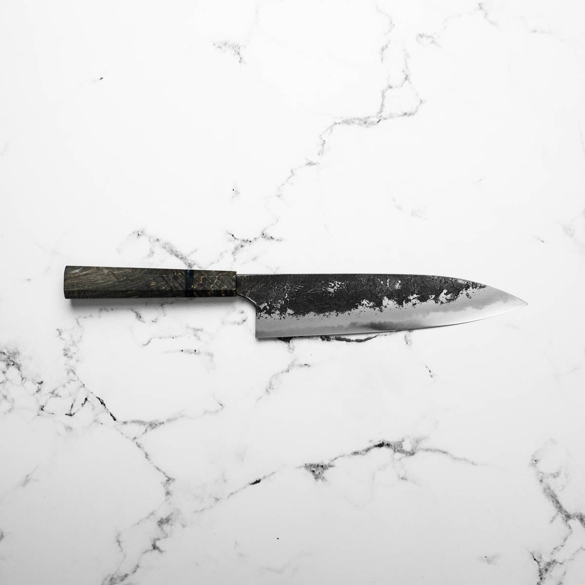 Mazaki White 2 Nashiji Gyuto 210mm - Dark Maple
