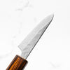 Tsunehisa 440C Damascus Tsuchime Petty 80mm - Black Oak