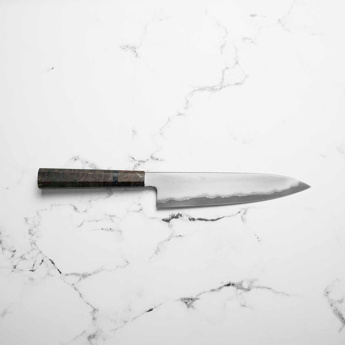 Tetsujin Hamono Ginsan Kasumi Gyuto 210mm - Dark Maple – Chef's Edge