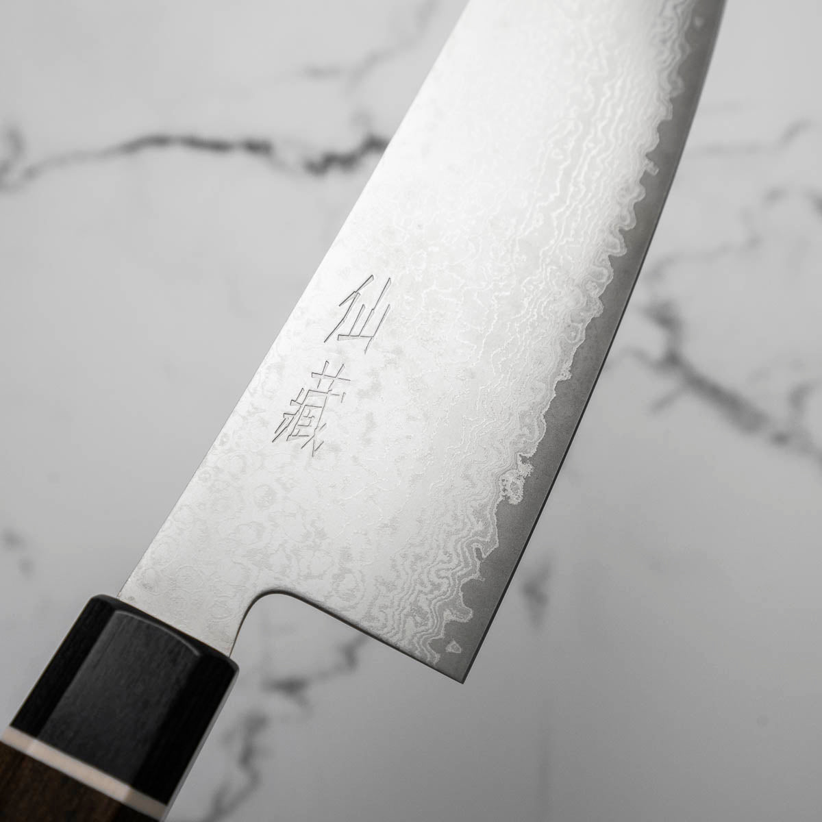 Senzo Black VG10 Damascus Santoku 167mm – Chefs Edge - Handmade