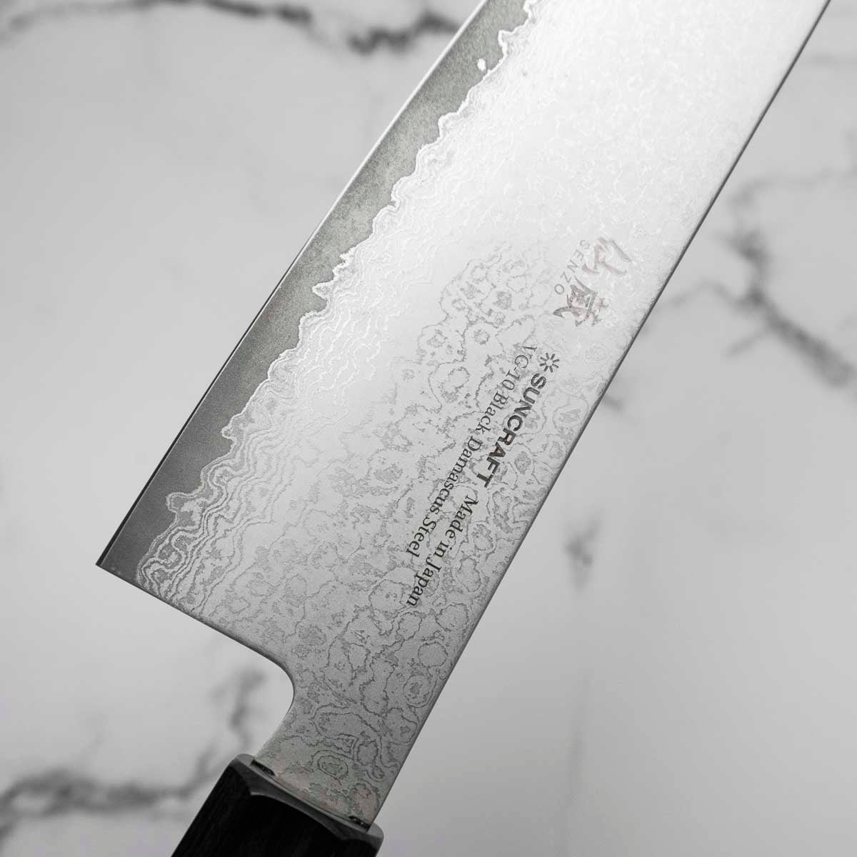 包丁　SANTOKU KNIFE 167MM Senzo Black VG10 Damascus Santoku 167mm – Chefs Edge - Handmade